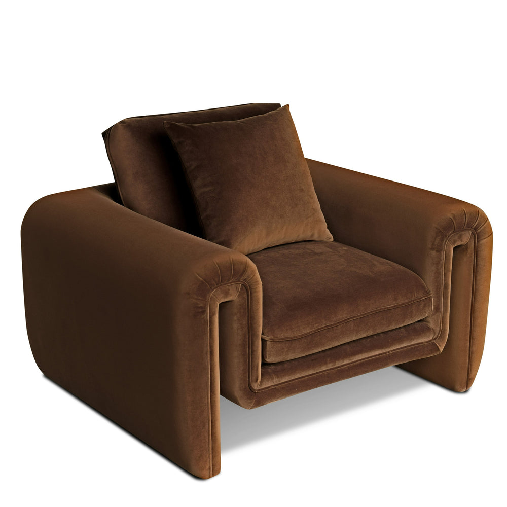 Vig Furniture Divani Casa Bentley - Luxurious Brown Velvet Accent Chair For Modern Living Spaces, Stylish Comfort Brown  Vgah-ag146-1-brn