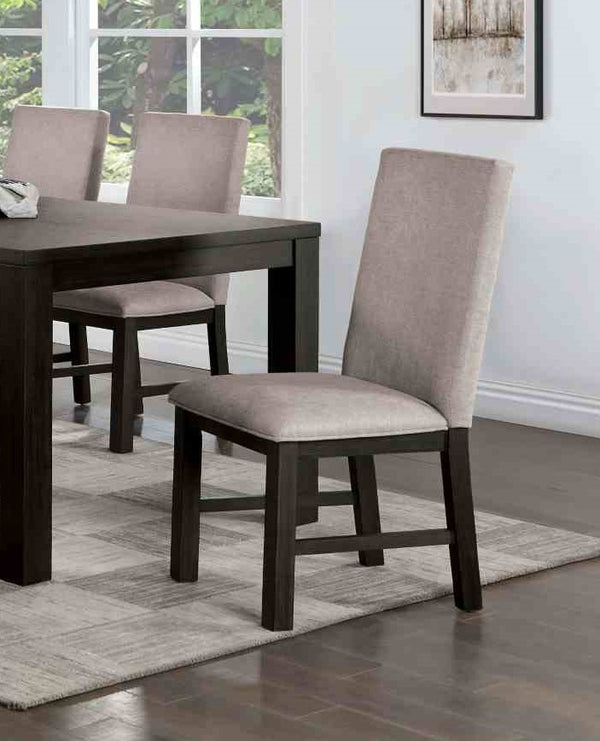 English Elm Transitional Westerham Arm Chair Set of 2 — Dark Cherry wood, upholstered comfort, gold-capped legs elegance Antique Black,Gray 40 L x 14 W x 19 H B2741P408856