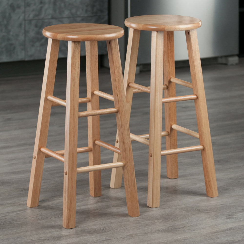 Winsome Wood Element 2-piece Natural Wood Bar Stool Set – Stylish, Streamlined Design For Kitchen & Dining Spaces Natural Solid Wood 83270-winsome-wood