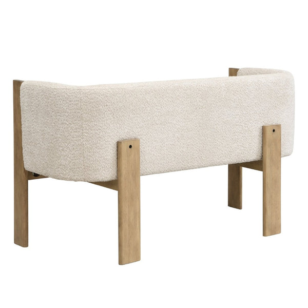 English Elm 48.5" Compact Track Arm Loveseat Rubberwood Frame Polyester Upholstery Studio Sofa Almond,Natural Ash N771P384798V