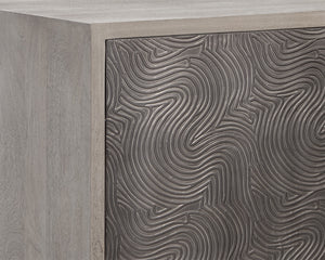Sunpan Algarve Sideboard - Mid-Century Modern Design with Solid Mango Wood and Unique Artisan Craftsmanship Grey