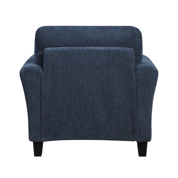 English Elm Contemporary Blue Chenille 3 Piece Living Room Set with Pocket Coil Cushioned Seating B011S02486