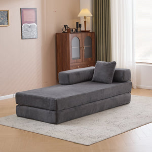 English Elm Floor Couch - Convertible Corduroy Sofa Bed With Back Support, Ideal For Small Spaces & Guests W3723P345017