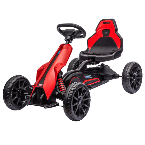 English Elm Aosom Kids Pedal Go Kart with Swing Axle Handbrake and Adjustable Seat for Ages 3 to 8 W2225P217195