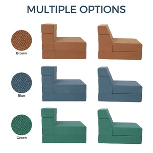 English Elm Folding Foam Floor Sofa Bed Convertible Sleeper with Adjustable Recliner for Small Spaces T5880P498062