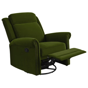 English Elm Christopher Knight Home® - 360° Swivel Recliner Plush Velvet Manual Rocker with Infinite Recline Support for Living Room Comfort Green N763P202666E