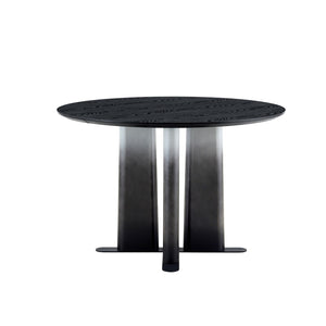 English Elm Modern Round Seven Piece Dining Set with Upholstered Chairs for Six People W3875S00067