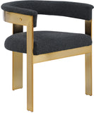 Romeo Black Boucle Fabric Dining Chair 832Black-C Meridian Furniture