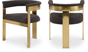 Romeo Brown Boucle Fabric Dining Chair 832Brown-C Meridian Furniture