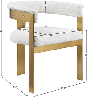Romeo Cream Boucle Fabric Dining Chair 832Cream-C Meridian Furniture