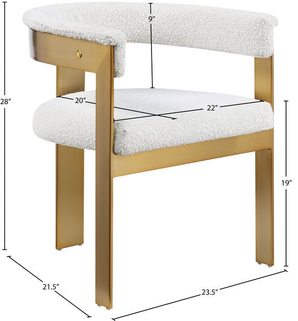 Romeo Cream Boucle Fabric Dining Chair 832Cream-C Meridian Furniture