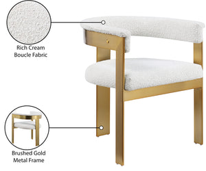 Romeo Cream Boucle Fabric Dining Chair 832Cream-C Meridian Furniture