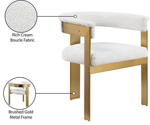Romeo Cream Boucle Fabric Dining Chair 832Cream-C Meridian Furniture