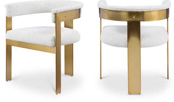 Romeo Cream Boucle Fabric Dining Chair 832Cream-C Meridian Furniture