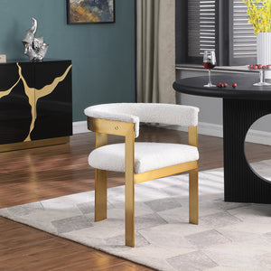 Romeo Cream Boucle Fabric Dining Chair 832Cream-C Meridian Furniture