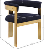 Romeo Navy Boucle Fabric Dining Chair 832Navy-C Meridian Furniture