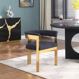 Romeo Navy Boucle Fabric Dining Chair 832Navy-C Meridian Furniture