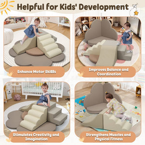 English Elm Soft High-density Foam Climbing Blocks 6-piece Toddler Play Set for Playroom Colorful N710P414923E