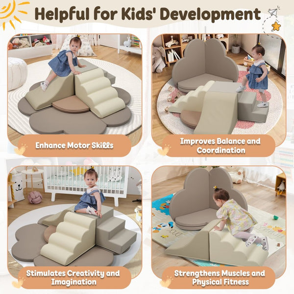 English Elm Soft High-density Foam Climbing Blocks 6-piece Toddler Play Set for Playroom Colorful N710P414923E