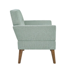 English Elm Modern Hand-tufted Lounge Chair Solid Wood Legs Mid-century Accent Seat for Living Room Teal B035P482919