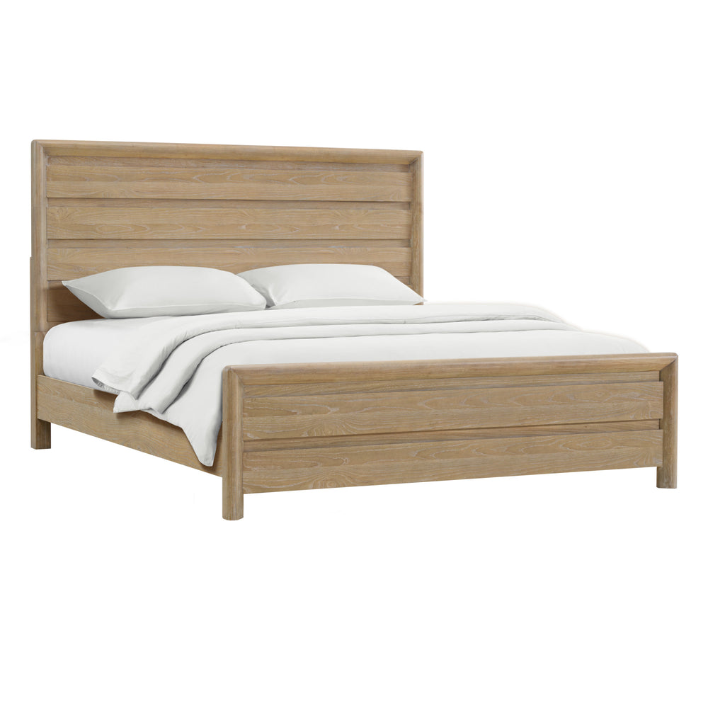English Elm Wallace & Bay - Tan Queen Panel Bed in Sand Dune Finish — Solid Wood Contemporary Design, Easy-Care Elegance for Home B2709S00006