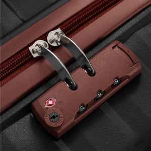 English Elm Premium Polypropylene Hard Shell Luggage Set Three Piece with Tsa Locks Spinner Wheels Black+Brown N726P460073B