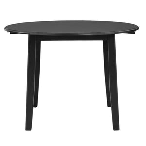 English Elm 5-piece Round Folding Dining Set with Mdf Table and Upholstered Chairs for Small Spaces Black N752S0010618B