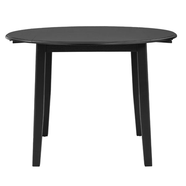 English Elm 5-piece Round Folding Dining Set with Mdf Table and Upholstered Chairs for Small Spaces Black N752S0010618B