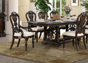 English Elm Traditional Elegant 2pc Arm Chair Set with Upholstered Seats, Ornate Corbels, Solid Rubberwood Finish Dark Brown 47 L x 24 W x 16 H B2741P406260