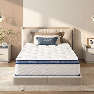 English Elm Twin Size Mattress - 10-Inch Hybrid With Pocketed Coils For Ultimate Comfort & Motion Isolation W2889P335715-GIGA