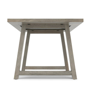 English Elm Whitley Solid Mango Wood Farmhouse Dining Table Trestle Base Seats Six White B136P420748