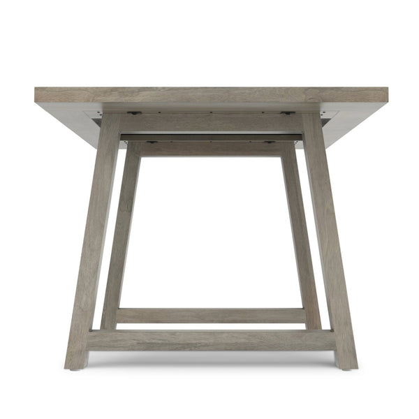 English Elm Whitley Solid Mango Wood Farmhouse Dining Table Trestle Base Seats Six White B136P420748