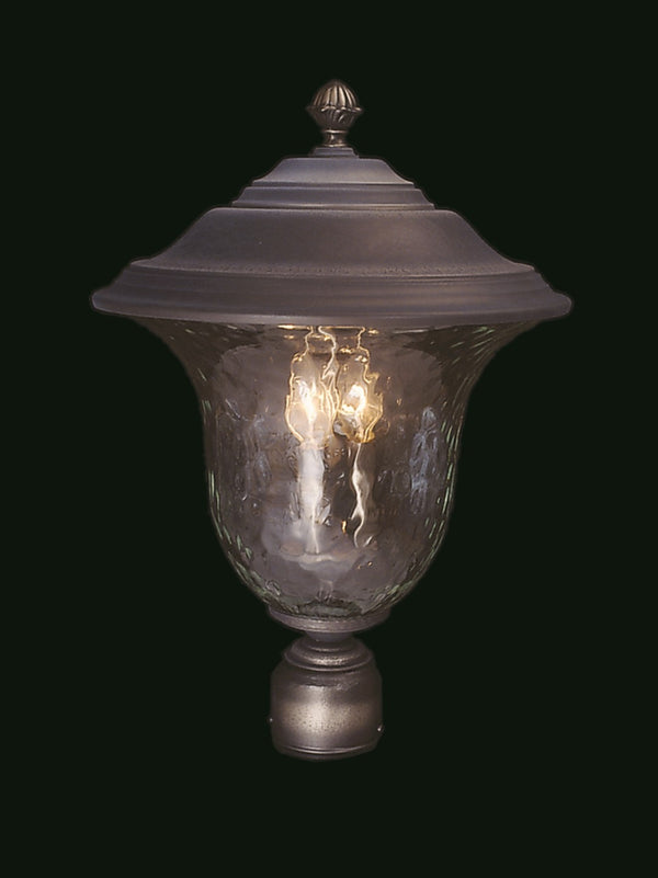Framburg 3-light Outdoor Post Mount With Hand-blown Glass And Distressed Metal For Timeless Elegance Iron Metal 8332 Iron