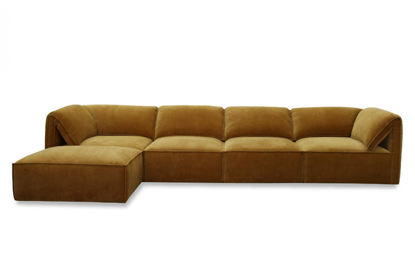 Vig Furniture Divani Casa Gene - Stylish Modern Ochre Fabric Ottoman For Chic Living Spaces, Made In China Orange  Vgsx-f6062-ot-ochre