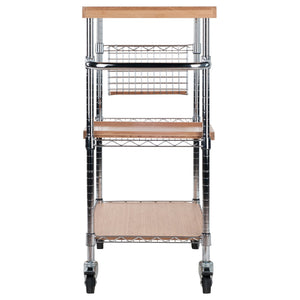 Winsome Wood Madera Utility Kitchen Cart - Versatile Bamboo & Chrome Mobile Serving Station With Adjustable Features Bamboo Bamboo ,Metal 83336-winsome-wood