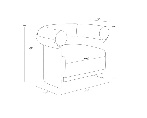 Sunpan Asos Lounge Chair - Stylish Comfort with Premium Polyester Fabric and Elegant Rattan Base Design Natural, Louis Cream