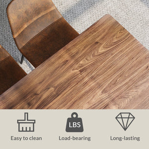 English Elm 47" Modern minimalist MDF dining table with sturdy metal legs, waterproof scratch-resistant top, 51.6" x 30.5" Walnut W2189133892