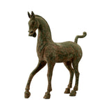 Lilys 20" Bronze Green Running Horse Statue 8335