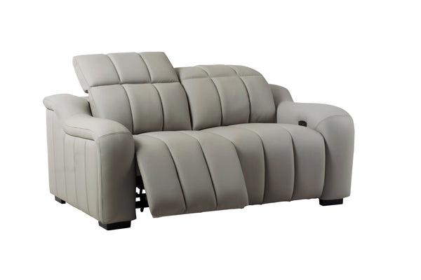 Vig Furniture Divani Casa Paddy - Chic Grey Leather Sofa With Dual Recliners For Ultimate Comfort & Style Grey  Vgmb-mb-r352-gry