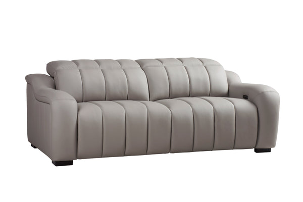 Vig Furniture Divani Casa Paddy - Chic Grey Leather Sofa With Dual Recliners For Ultimate Comfort & Style Grey  Vgmb-mb-r352-gry