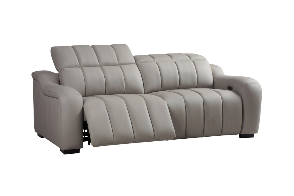Vig Furniture Divani Casa Paddy - Chic Grey Leather Sofa With Dual Recliners For Ultimate Comfort & Style Grey  Vgmb-mb-r352-gry