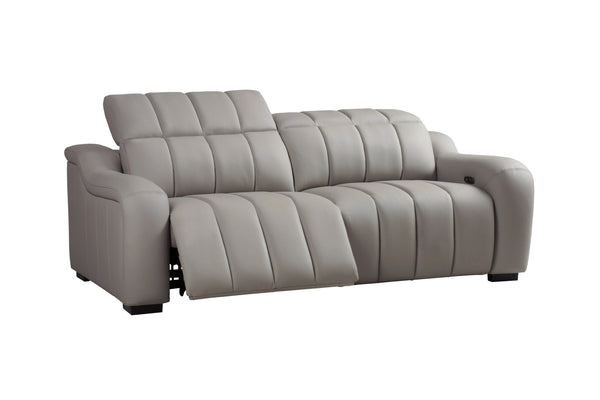 Vig Furniture Divani Casa Paddy - Chic Grey Leather Sofa With Dual Recliners For Ultimate Comfort & Style Grey  Vgmb-mb-r352-gry