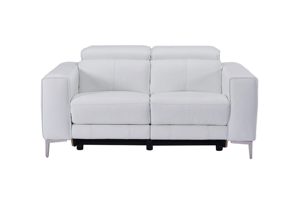 Vig Furniture Divani Casa Chignik - Luxurious Modern White Leather Sofa With Dual Recliners For Ultimate Comfort White  Vgmb-mb-r318-p2-wht