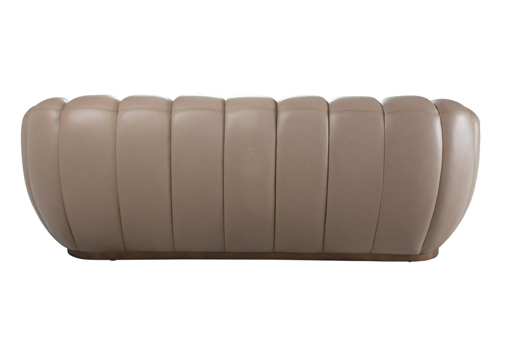 Vig Furniture Divani Casa Ekwok - Stylish Tan Leather Sofa For Contemporary Living Rooms, Made In China Tan  Vgmb-24123-sofa-toast