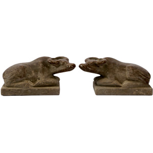 Lilys Pair Of Stone Buffalo Vintage Finish Pre-Order Only 8336
