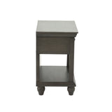 English Elm 1 Drawer Nightstand With Bottom Shelf In Grey