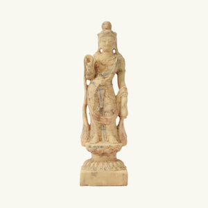 Lilys White Marble Buddha With Colorful Ceremonial Dress 8337