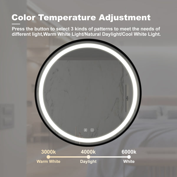 English Elm 24Inch Bathroom Led Vanity Mirror – Dimmable Touch Control, Anti-Fog, Adjustable Lighting, Ip54 Waterproof W1992P210838