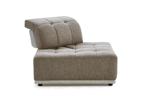 VIG Furniture Ekron Modular 7-Piece Fabric Sofa Set With Ottoman, Channel-Tufted Cushions & Adjustable Headrests Brown Sectional Sofa VGMB-MB-1881-BRN