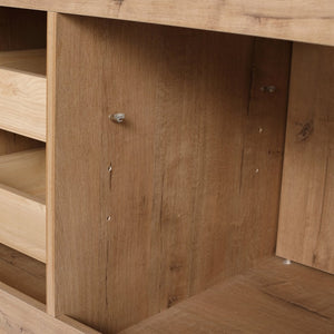 English Elm 60" Freestanding Double Sink Bathroom Vanity with Soft-close Doors and Three Drawers W999S00528